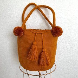 Wayuu Colombian Mustard Mochila Bag Purse